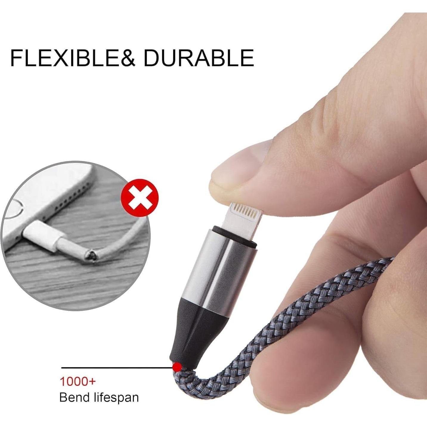 Cable de Carga Lightning 3 Metros FEEL2NICE Trenzado MFi