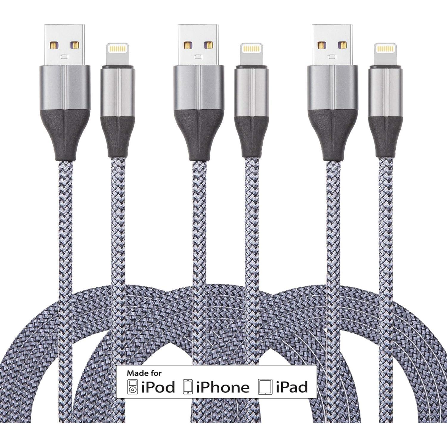 Cable de Carga Lightning 3 Metros FEEL2NICE Trenzado MFi