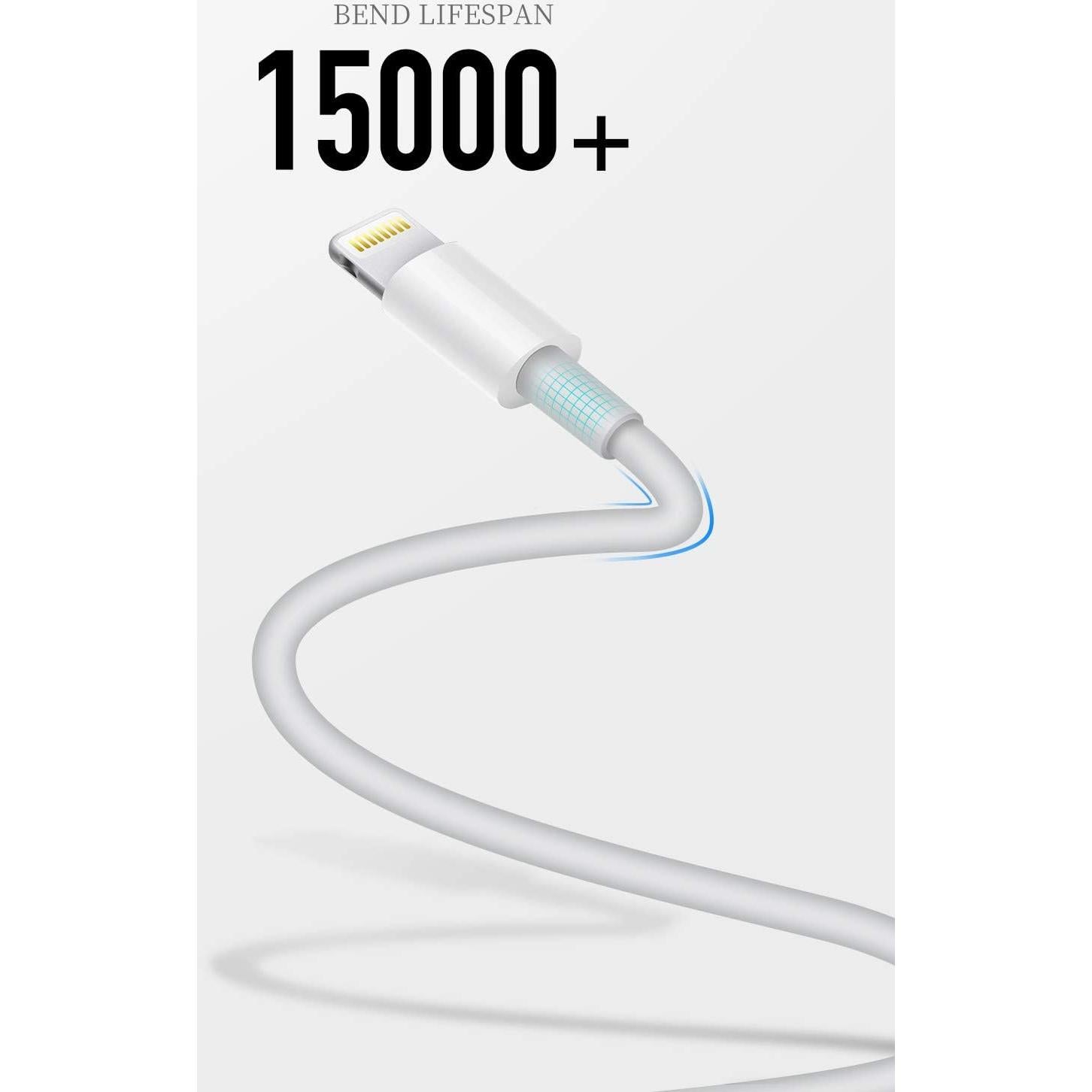 Cable de Carga Rápida Uzento Lightning 6 pies - 2 Paquetes