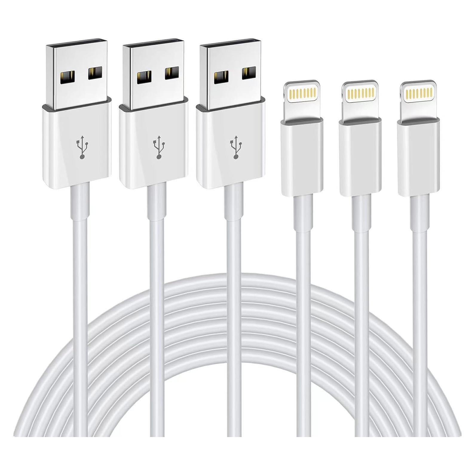 Cargador Lightning OCEEK 3Pack 1.83m MFi para iPhone y iPad