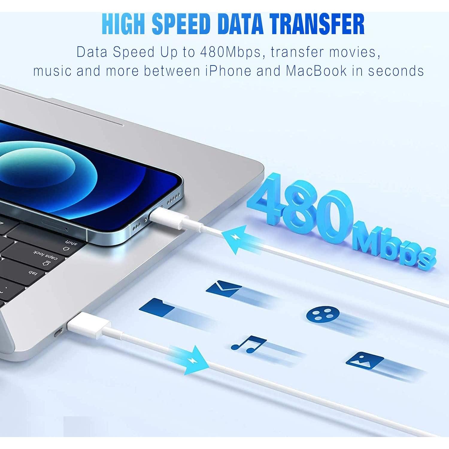 Cargador Lightning OCEEK 3Pack 1.83m MFi para iPhone y iPad