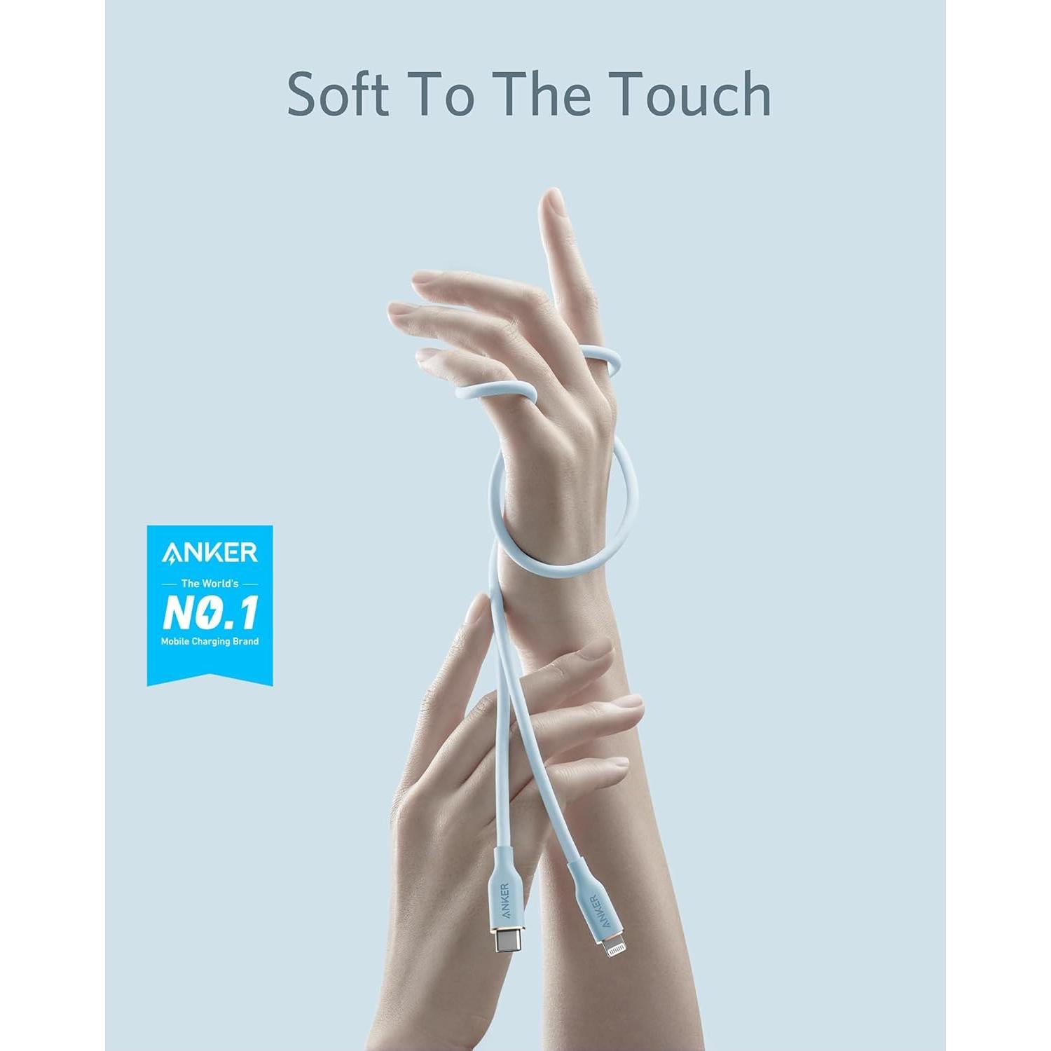 Cable USB-C a Lightning Anker 1.8 m Carga Rápida Azul