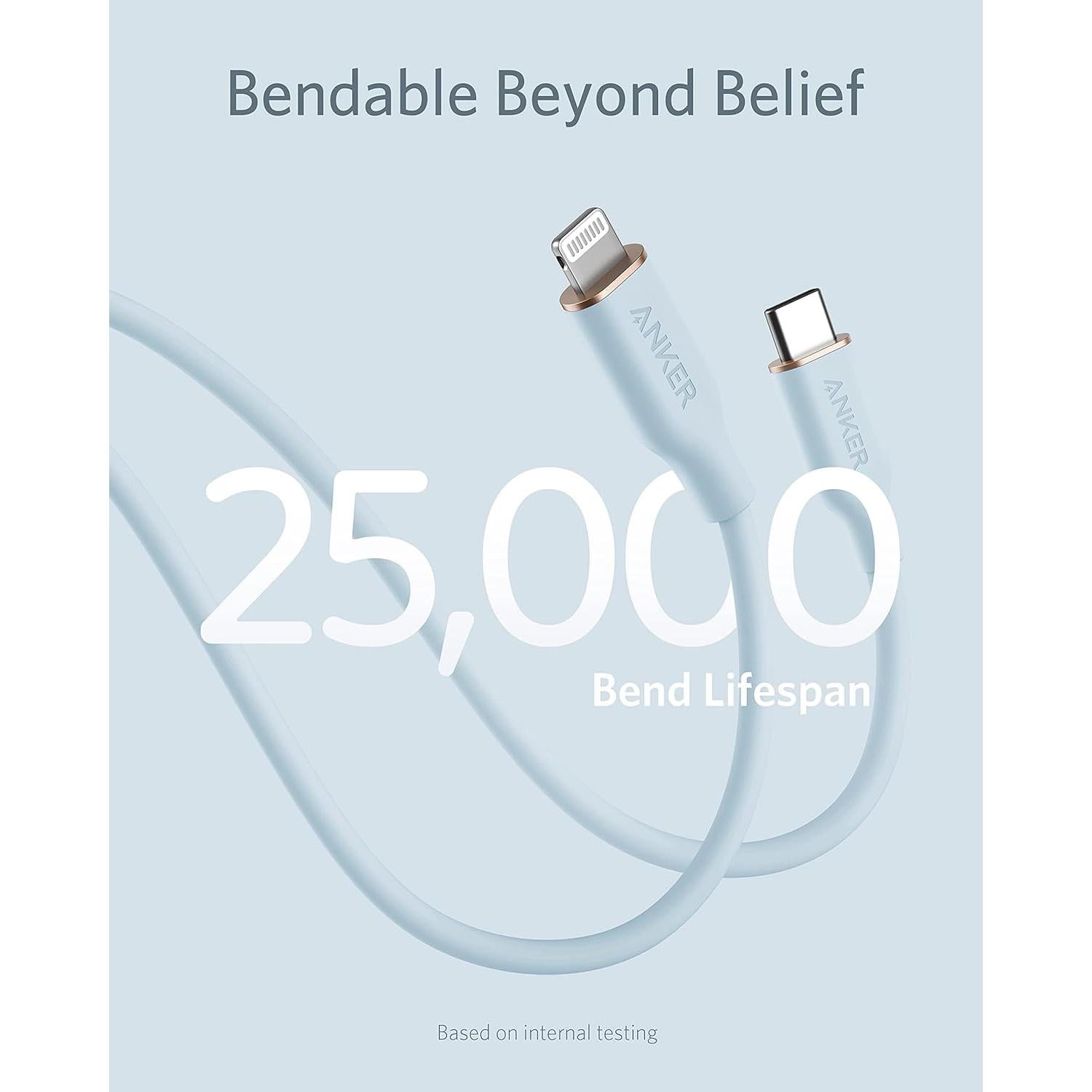 Cable USB-C a Lightning Anker 1.8 m Carga Rápida Azul