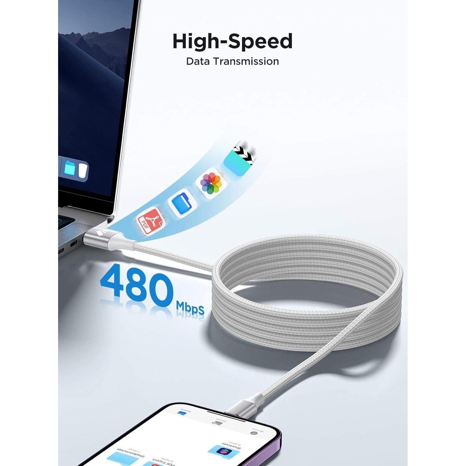 Cable de Cargador Lightning Aioneus 6 pies (1.83 m) MFi