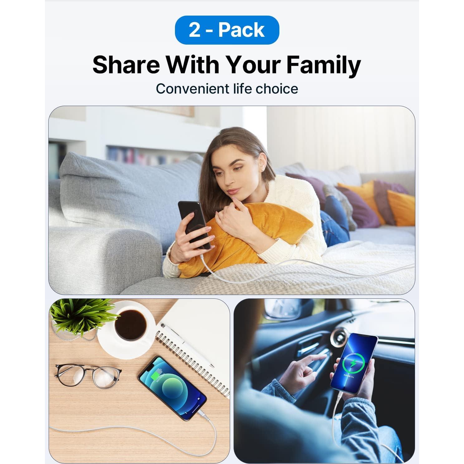 Cargador Lightning Yosou 2x10 pies Carga Rápida MFi iPhone/iPad