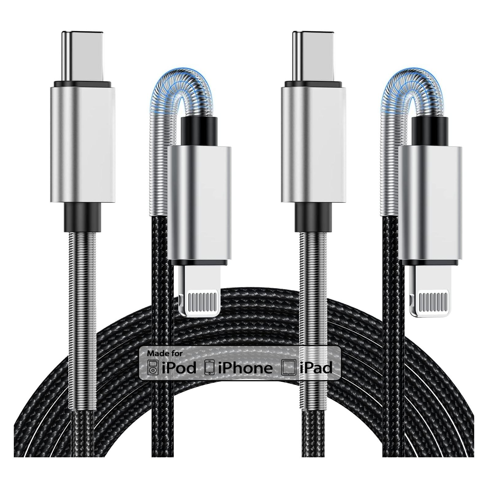 Paquete de 2 Cables de Carga Rápida 3A Kitminun 10 Pies