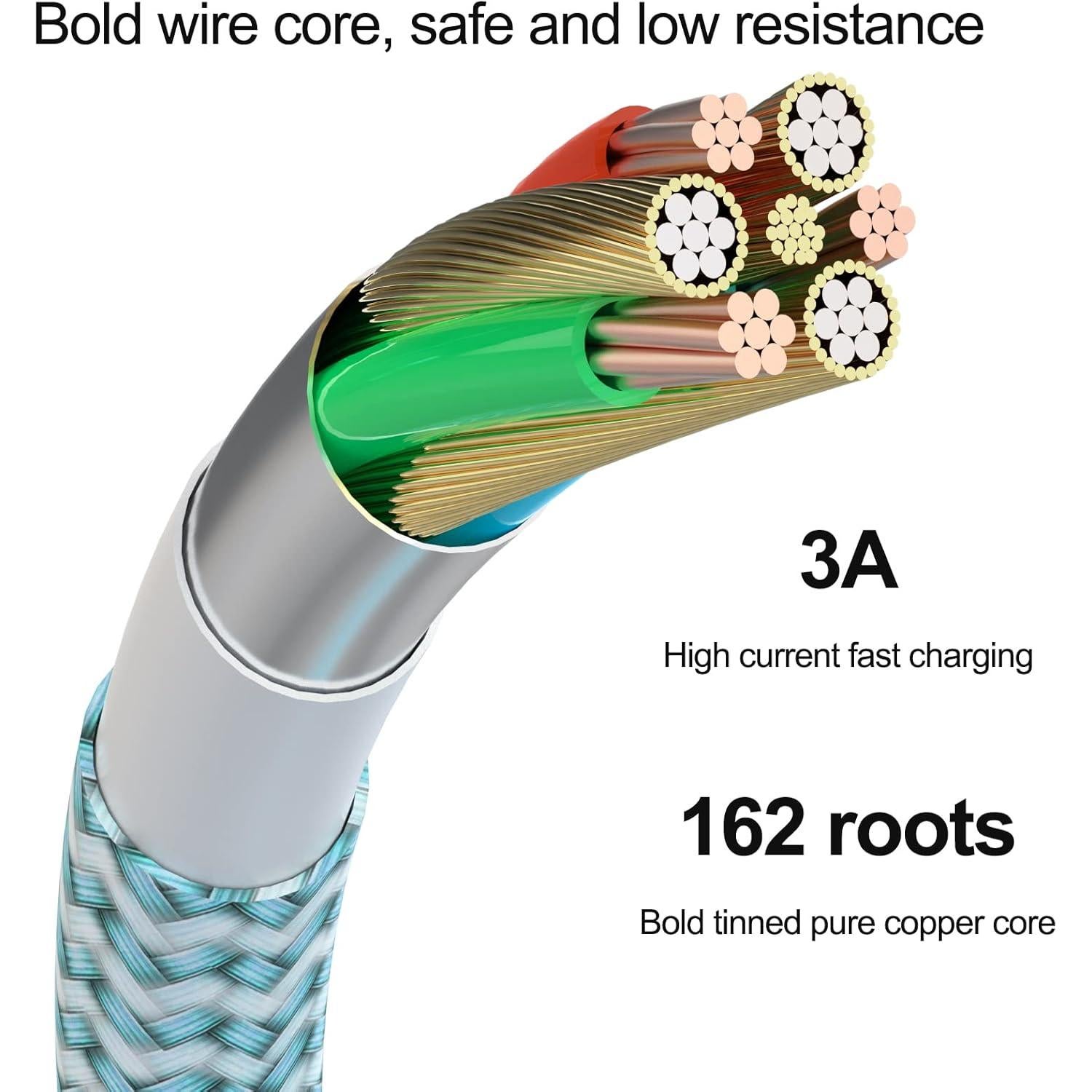 Cable Lightning USB NYOEZU 6 Pack 3-9 Pies Carga Rápida
