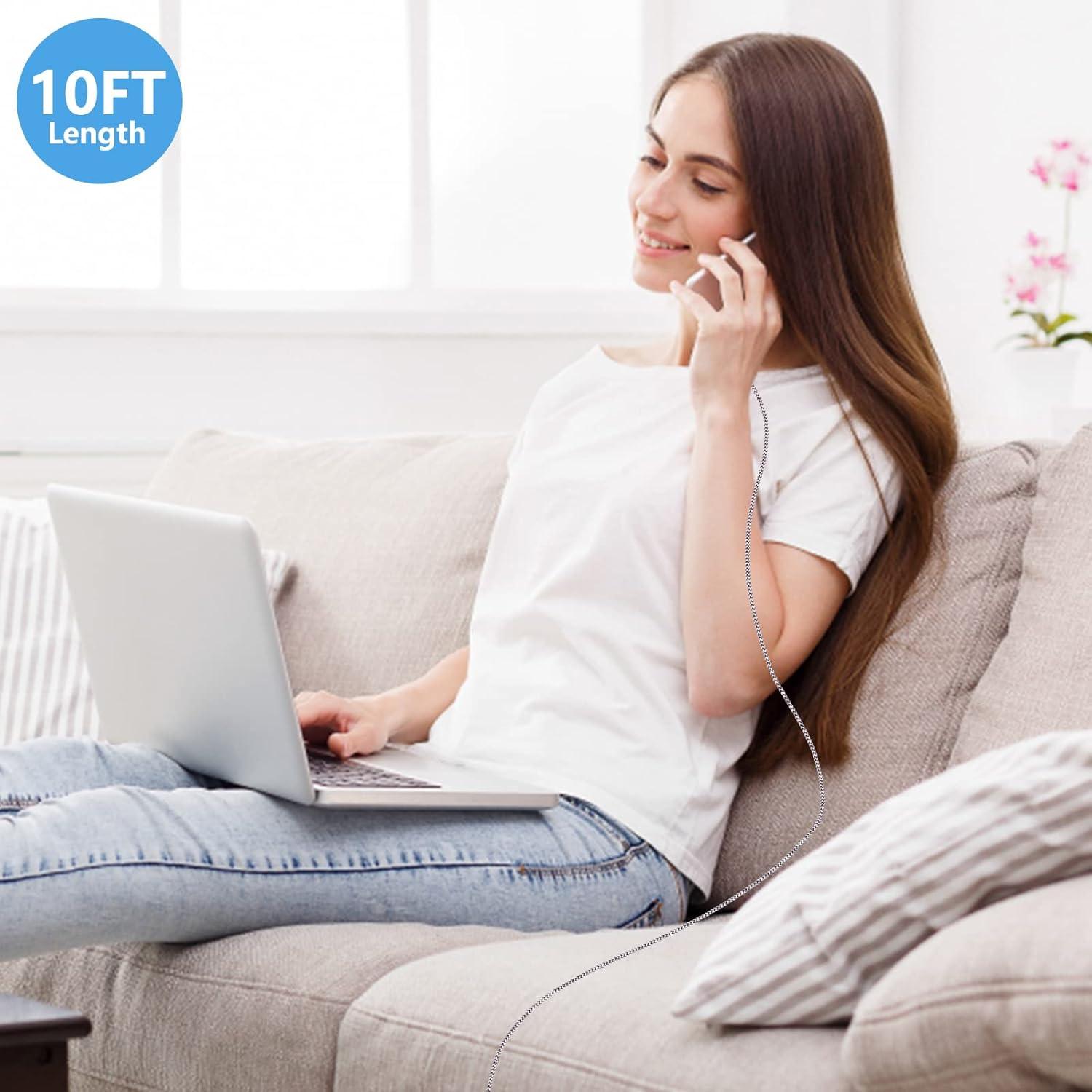 Cable de Carga Lightning 10ft FOXSEA 3 Unidades Trenzado