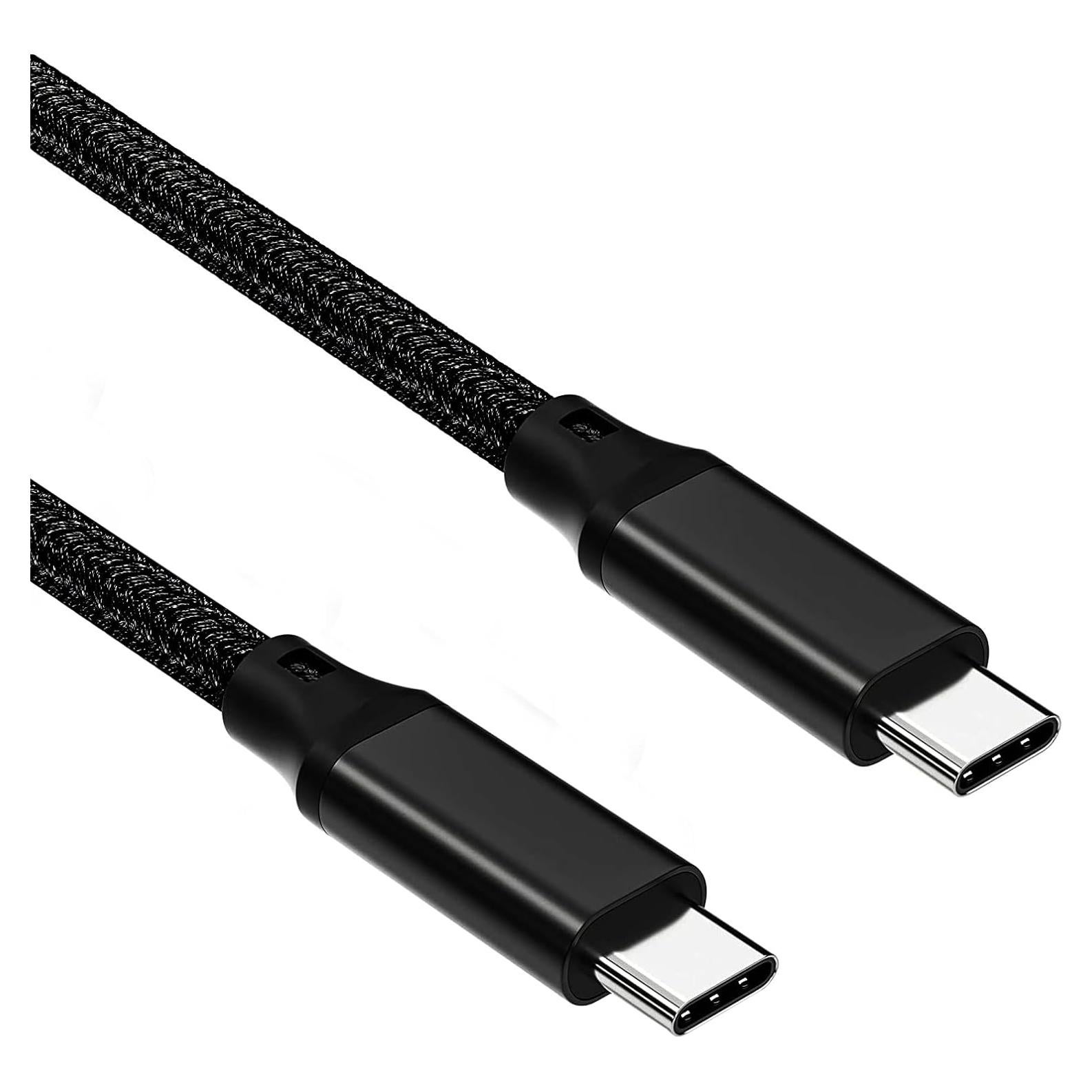 USB C to C Cable, 3.2 Gen 2 USB-C Cable 10ft - 4K UHD 20Gbps 100W PD Fast Charging Cable for MacBook Pro, for iPad Pro, Nylon Braided, Black.