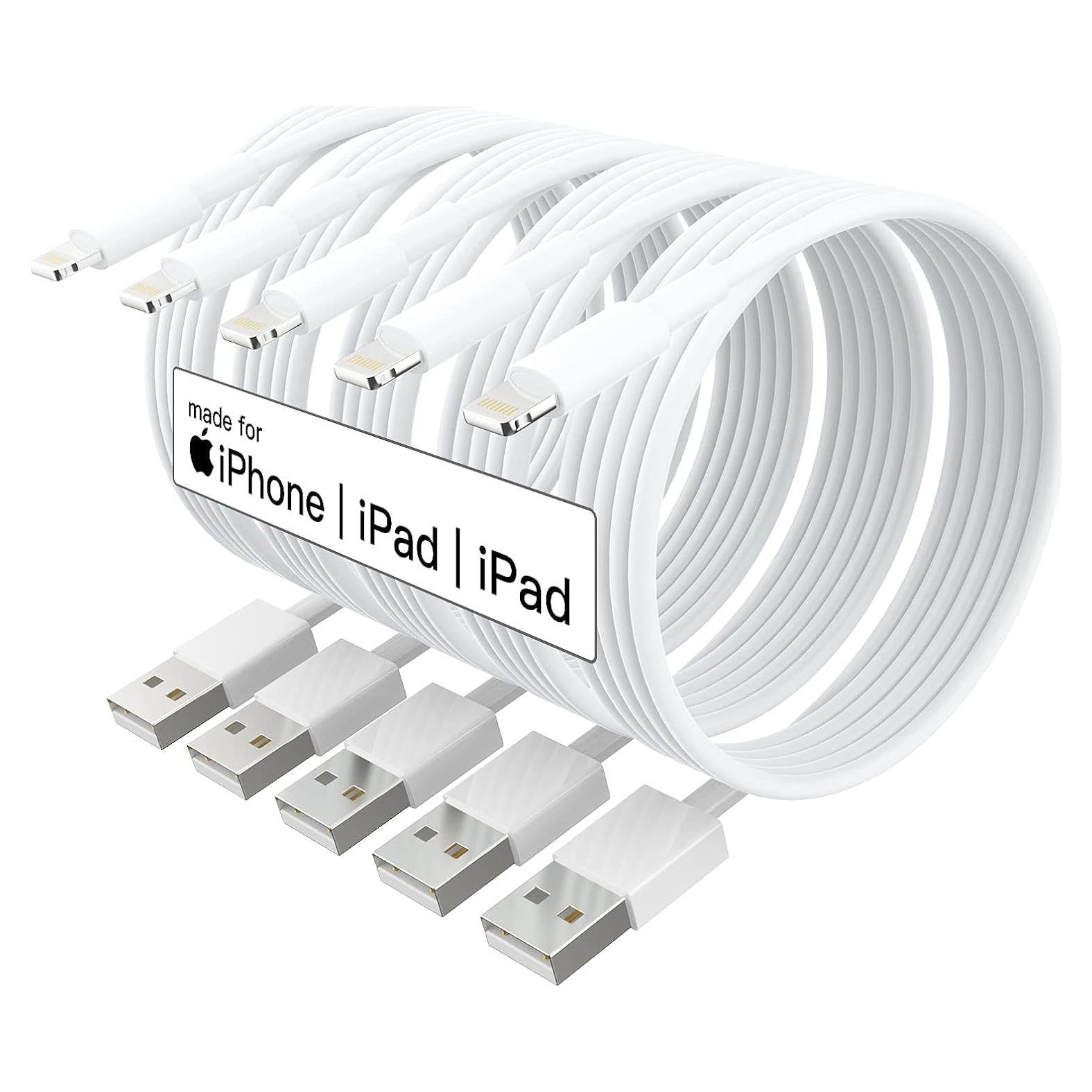 Paquete de 5 Cables Lightning MFi 3m para iPhone y iPad