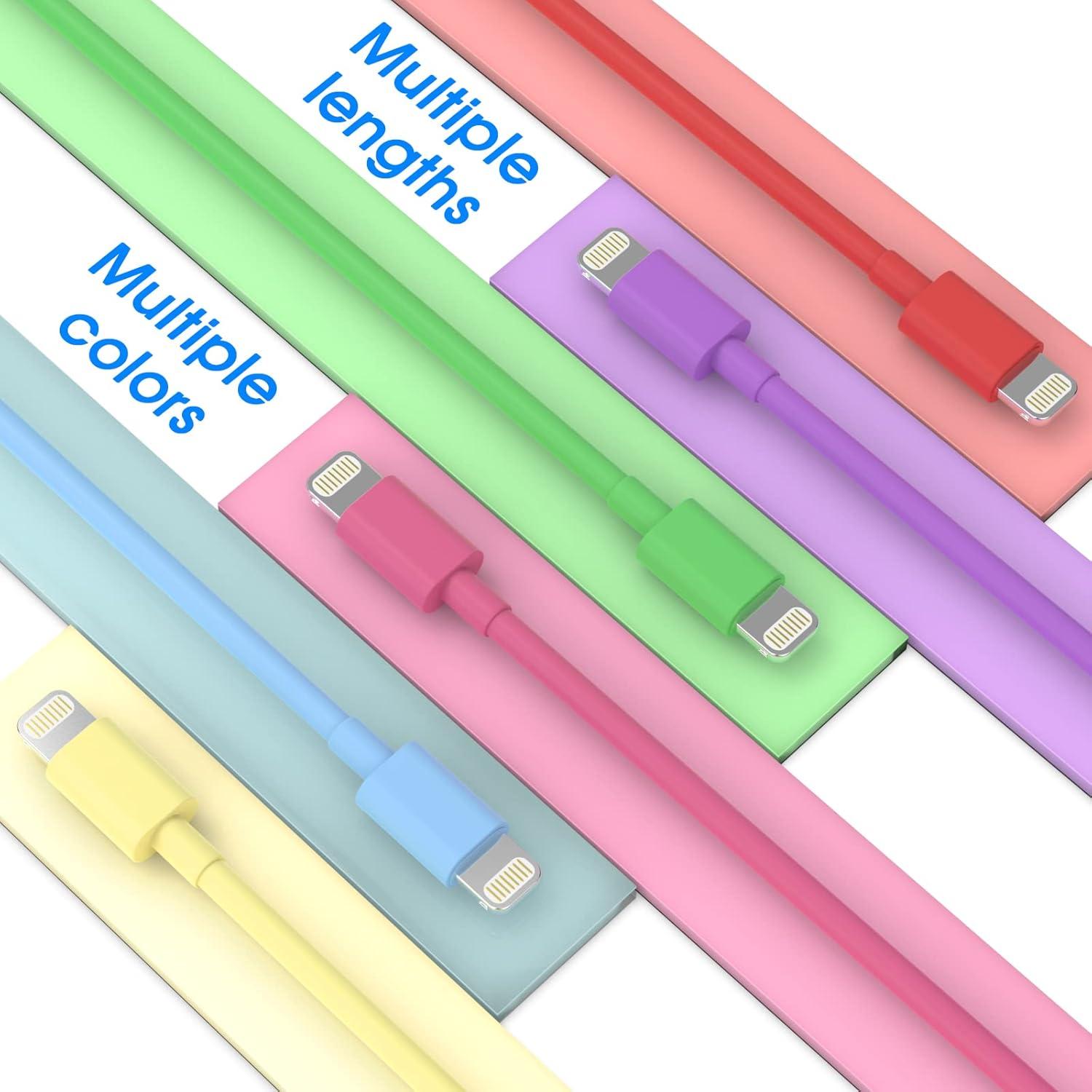 Cargador Lightning MFi VODRAIS 6Pack 3-10 pies Carga Rápida