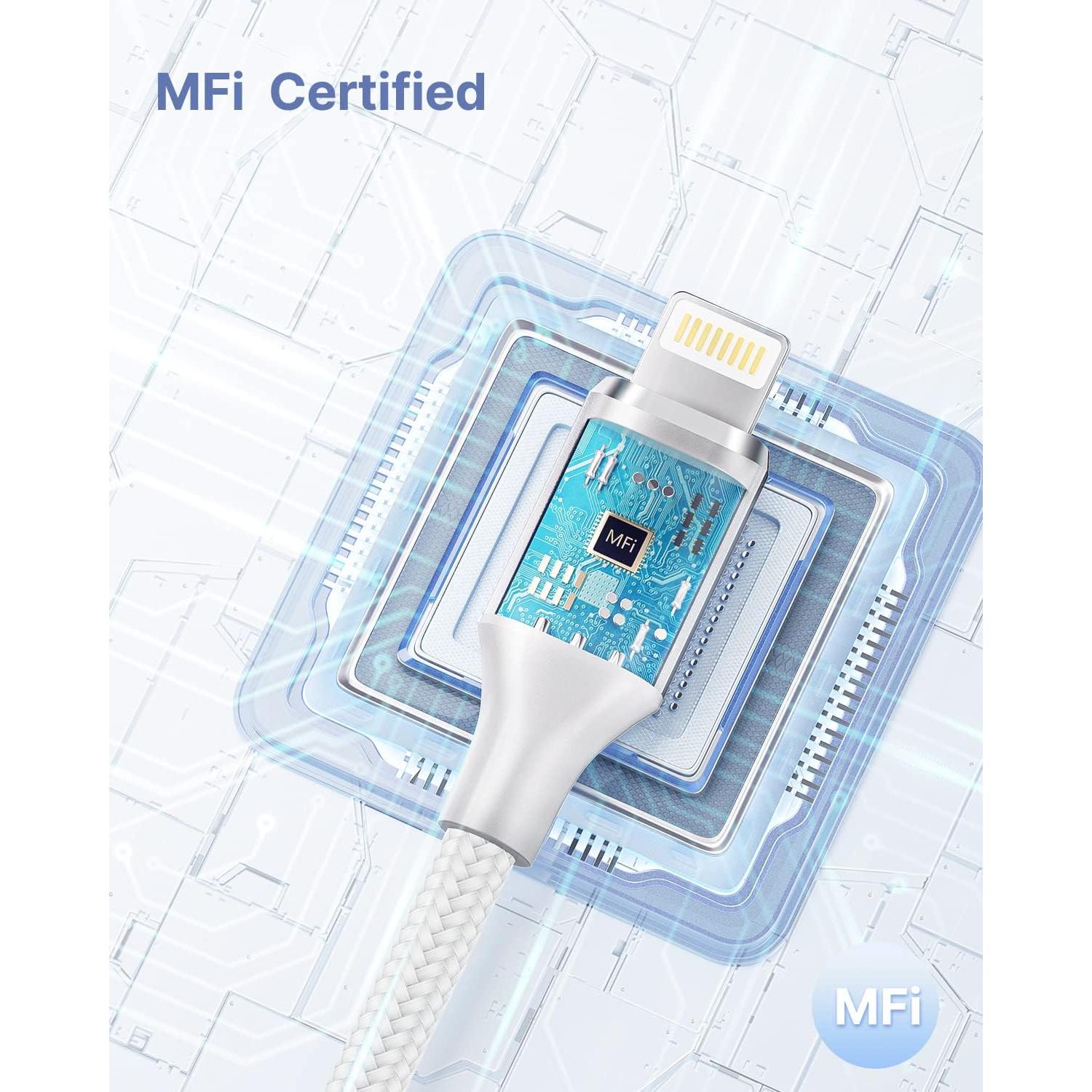 Cable de Carga Rápida Aioneus USB A a Lightning 1 Pie 2 Pack