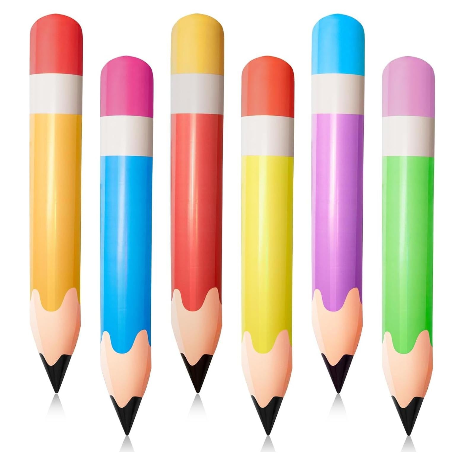 6 Lápices Inflables Gigantes Denylo Pro Decoración Fiesta