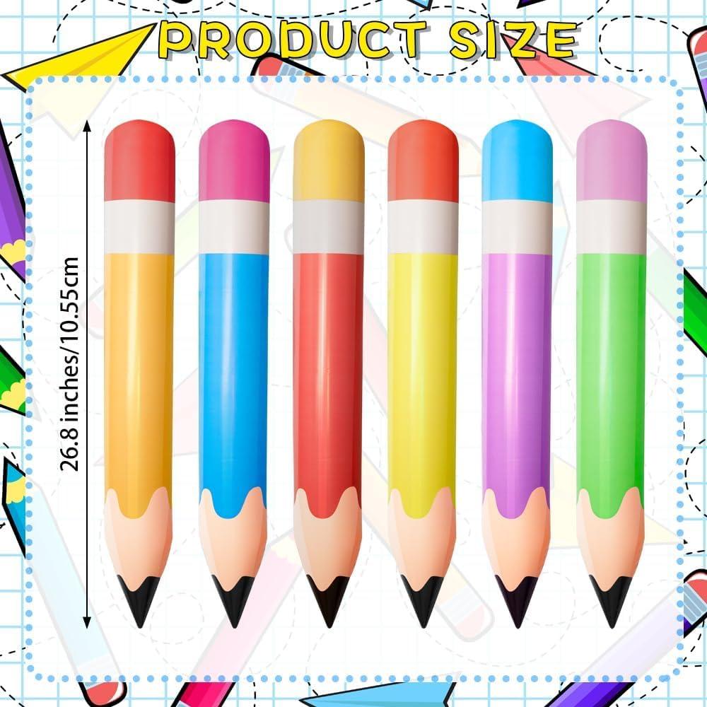 6 Lápices Inflables Gigantes Denylo Pro Decoración Fiesta