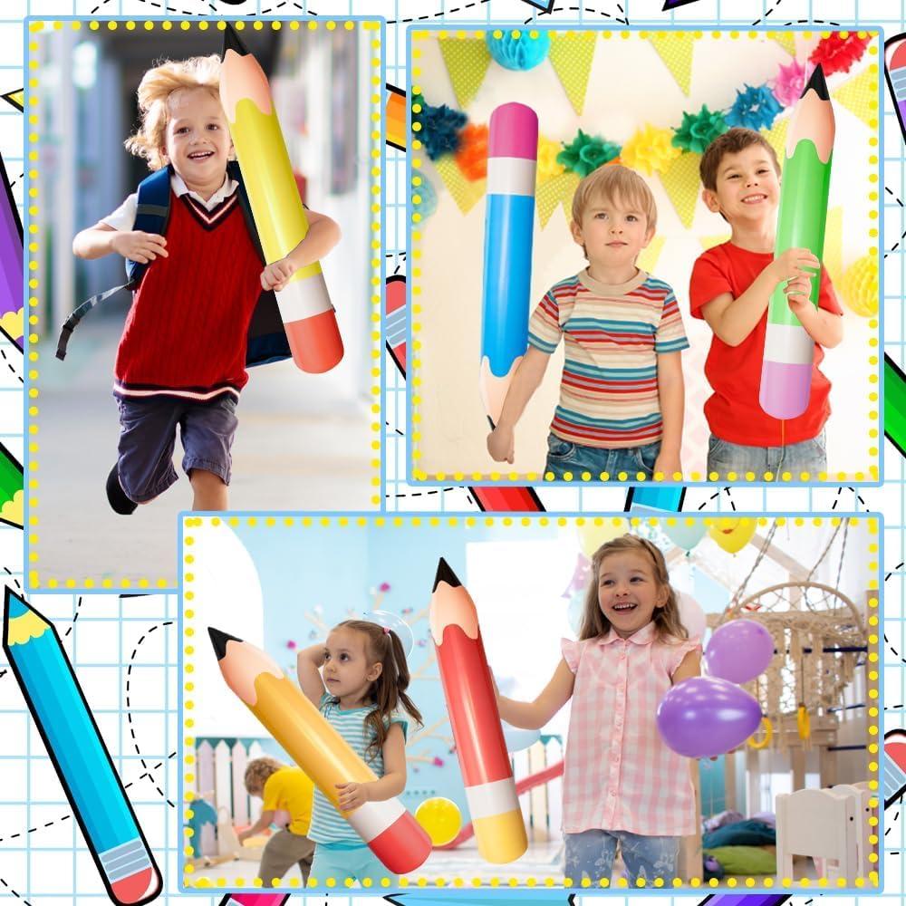 6 Lápices Inflables Gigantes Denylo Pro Decoración Fiesta