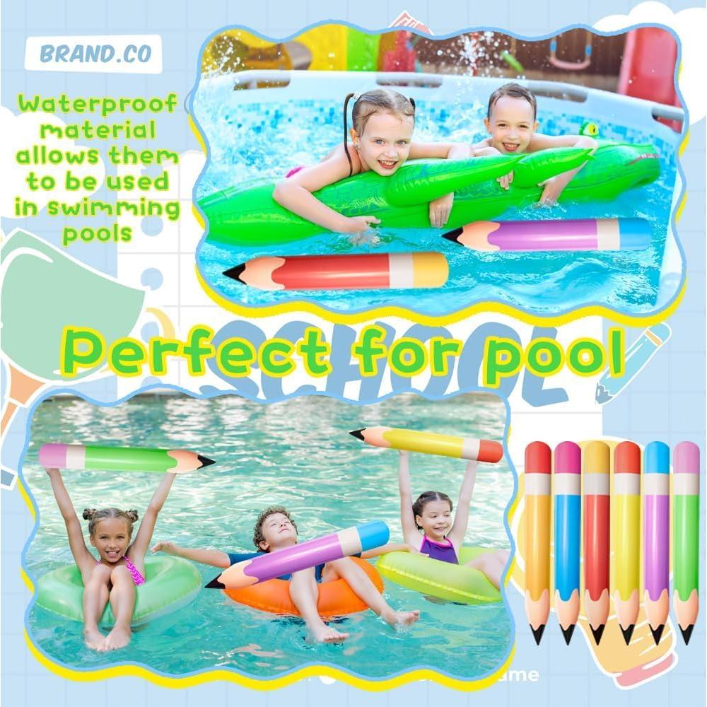 6 Lápices Inflables Gigantes Denylo Pro Decoración Fiesta