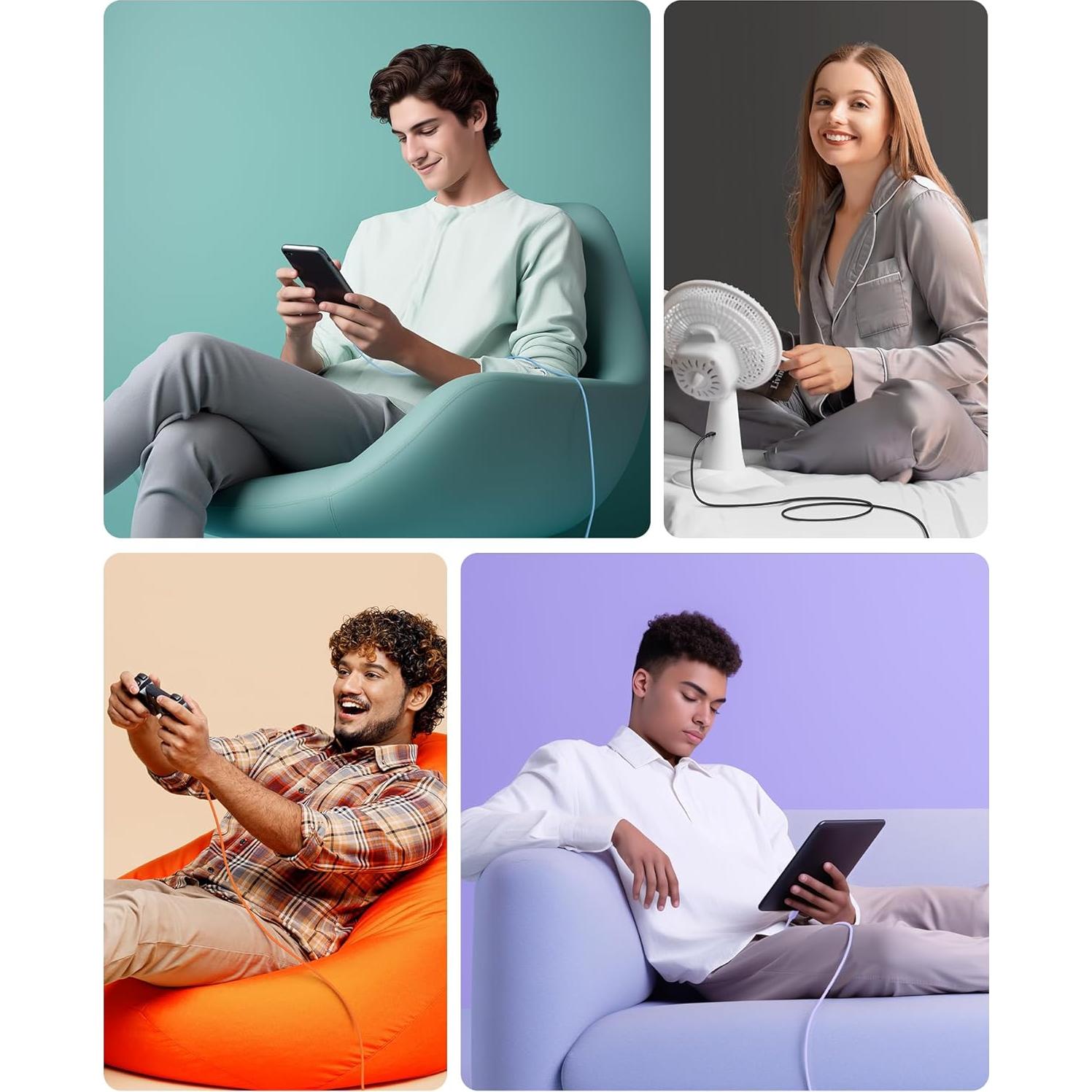 Cable USB A a C 1.83m Cable Matters 3-Pack Blanco 15W