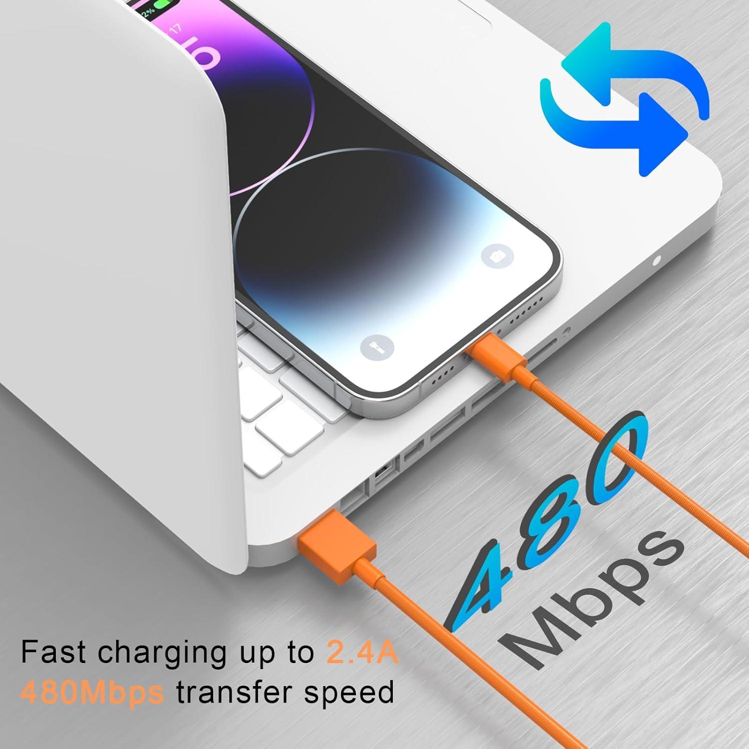 Cable de Carga Lightning YEFOOT 1.8m MFi para iPhone y iPad