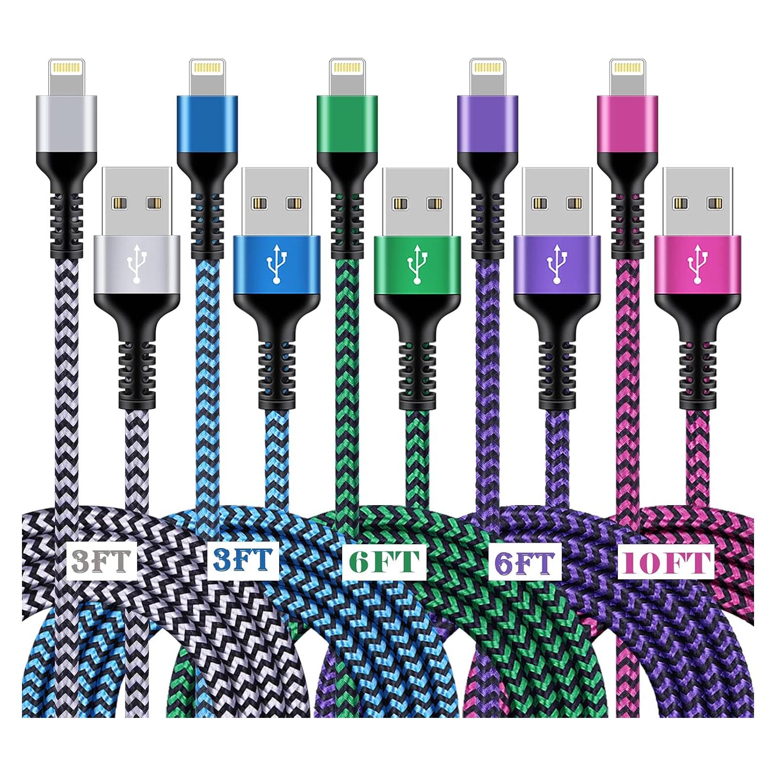 Cargador Lightning Apple Dynamic8 5 Pack 0.91-3.05m iPhone iPad