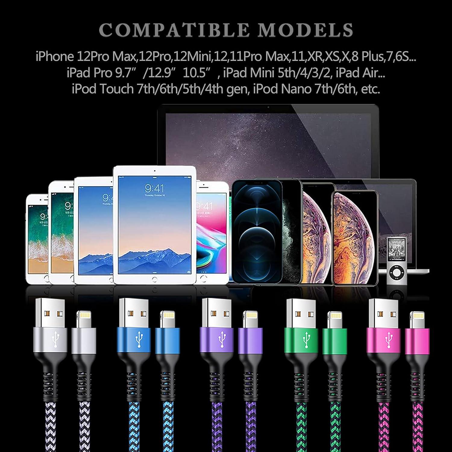 Cargador Lightning Apple Dynamic8 5 Pack 0.91-3.05m iPhone iPad