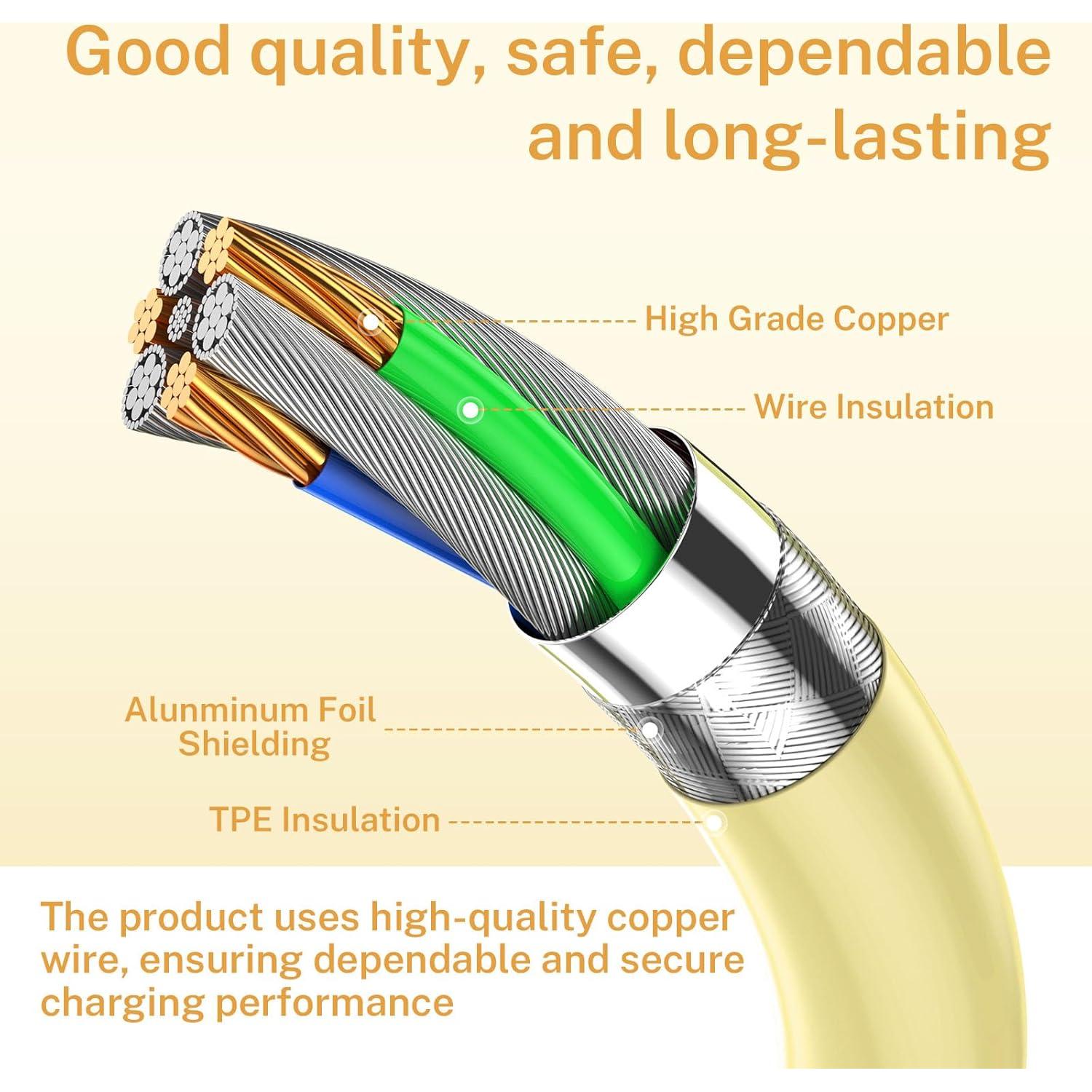Cargador Lightning MFi ZHULIANG - Paquete de 6 Cables 0.91-3.05m