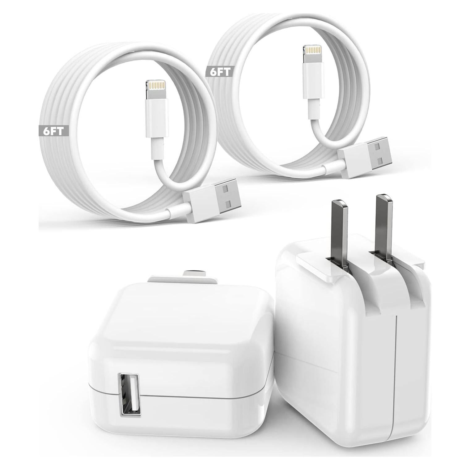 Cargador Rápido 12W + Cable Lightning 1.83m para iPad/iPhone