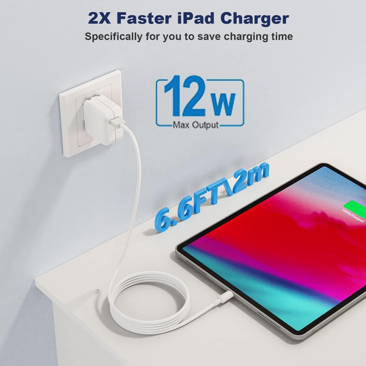 Cargador Rápido 12W + Cable Lightning 1.83m para iPad/iPhone