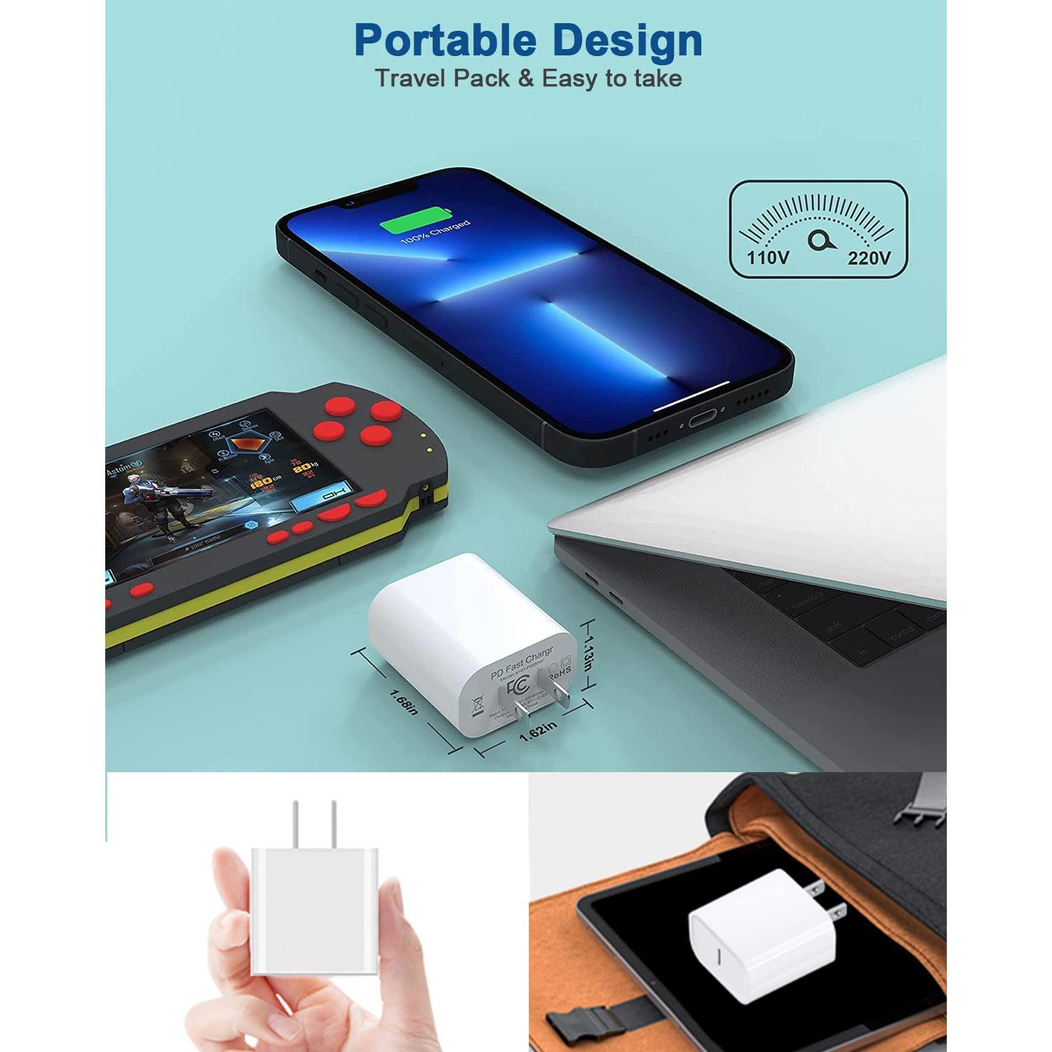 Cargador Rápido iPhone 2-Pack USB-C 6FT Cable Lightning