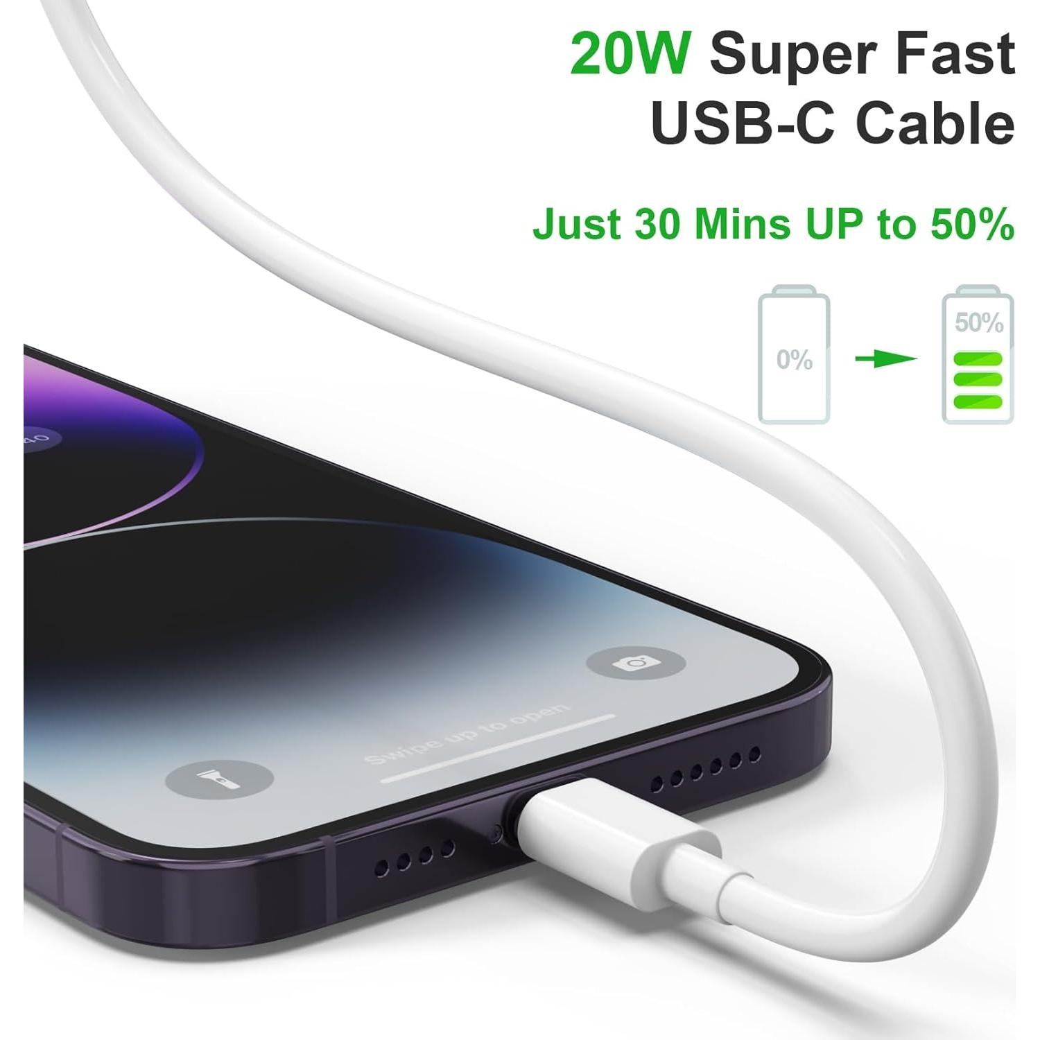 Cable USB C a Lightning iGENJUN 1.83M 5 Unidades Carga Rápida