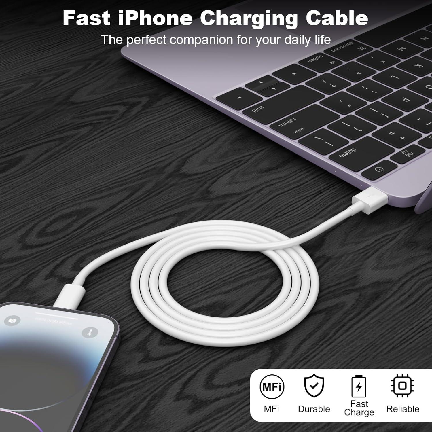 Cable USB A a Lightning MFi Lieyichan 0.91m para iPhone/iPad