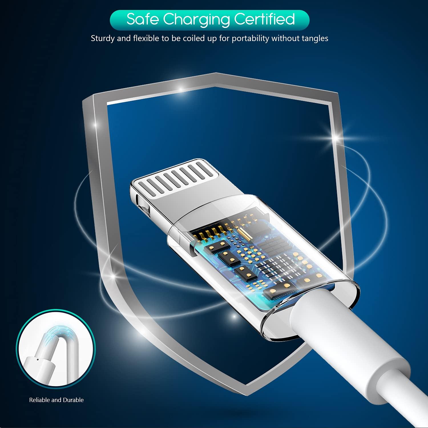 Cargador iPhone 2 Piezas 10FT Lightning USB Blanco