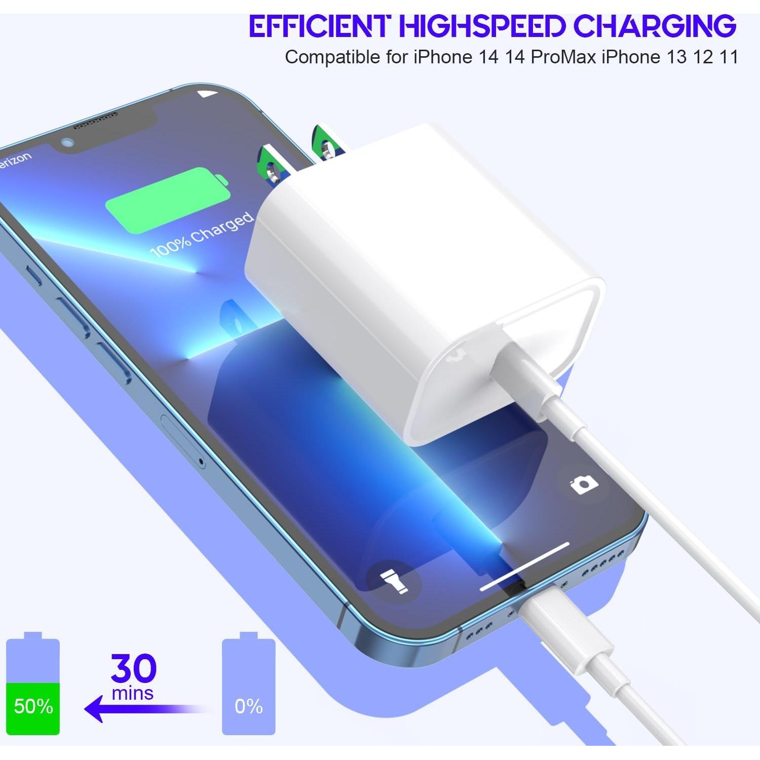 Cable de carga rápida 3m para iPhone - 3 unidades USB-C a Lightning