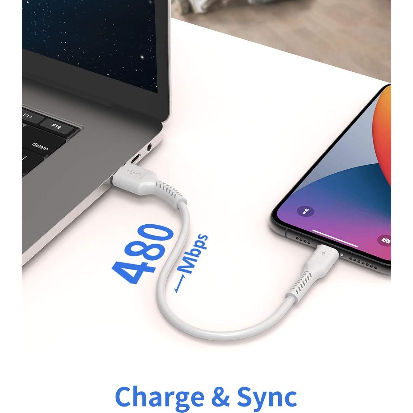 Cable USB a Lightning 15 cm ULIFTUS 5Pack Carga Rápida