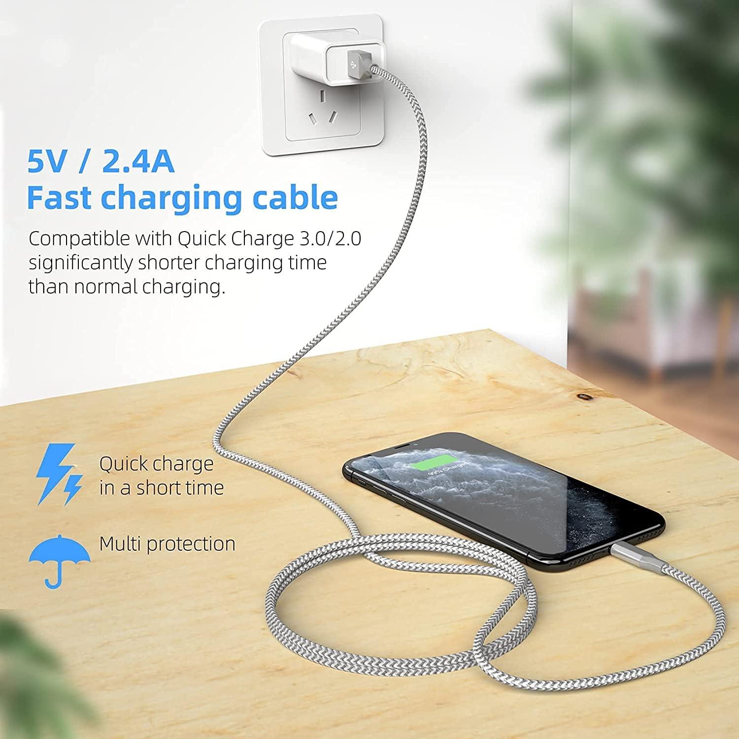 Cargador Rápido Bkayp 3pack 3.05m Cable Lightning MFi