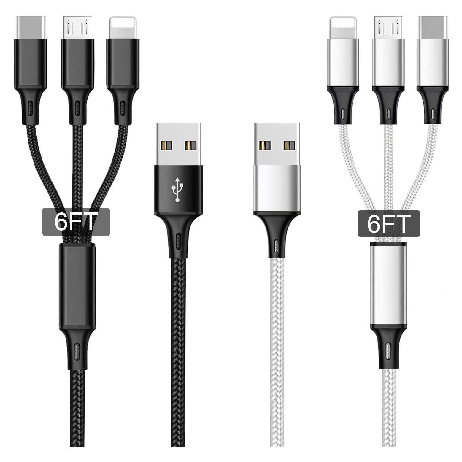 Cable de Carga 3 en 1 Souina USB 2M Rápido Type C/Micro USB