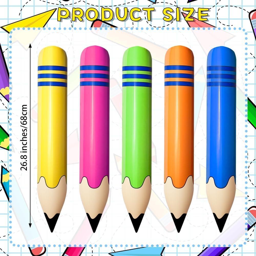 Globos Lápiz Inflables 5 Pcs Denylo Pro Decoración Fiesta