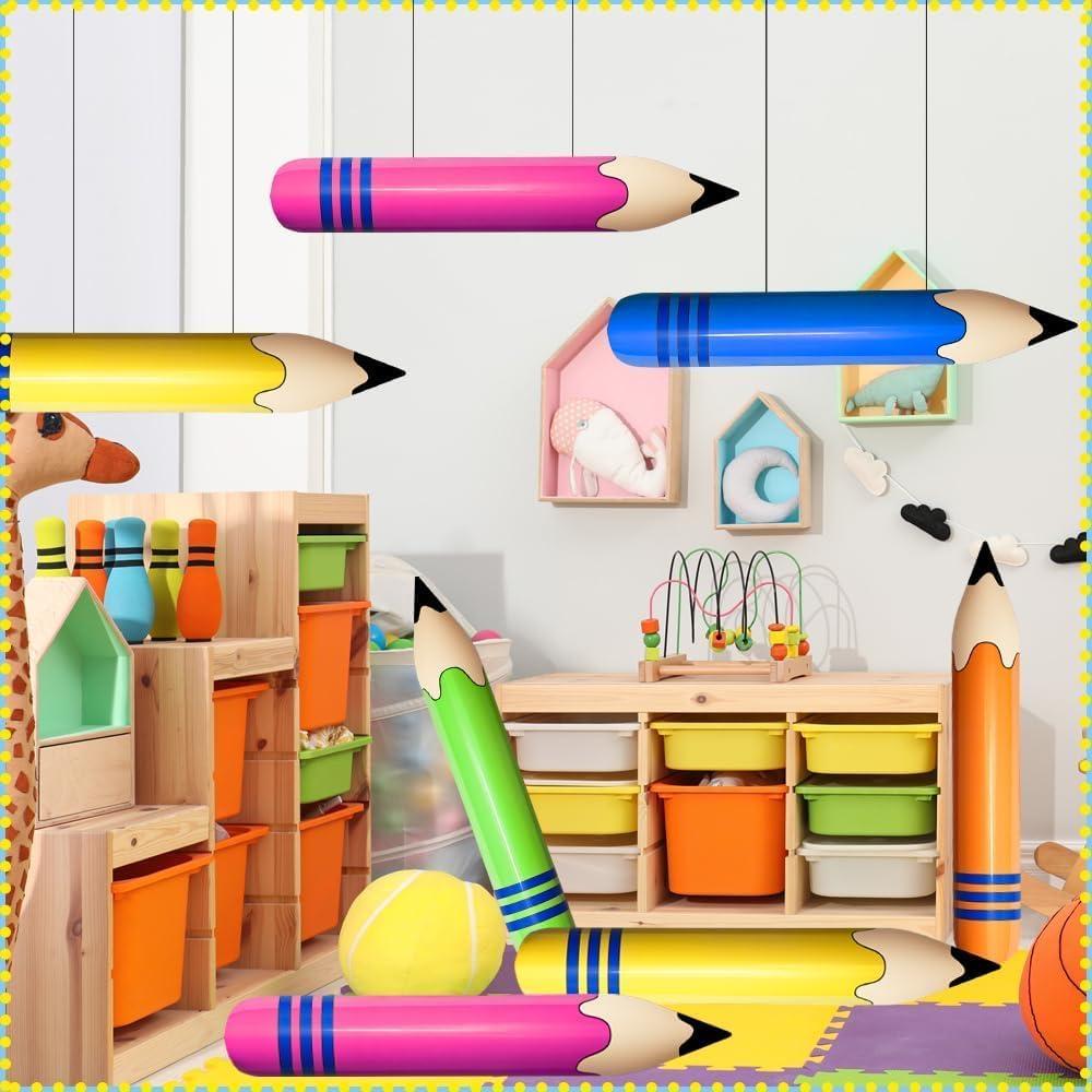 Globos Lápiz Inflables 5 Pcs Denylo Pro Decoración Fiesta