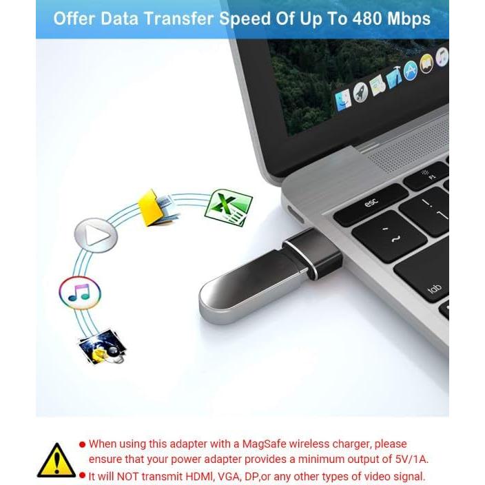 Adaptador USB C a USB A Elebase 4 Pack Negro - Cargador