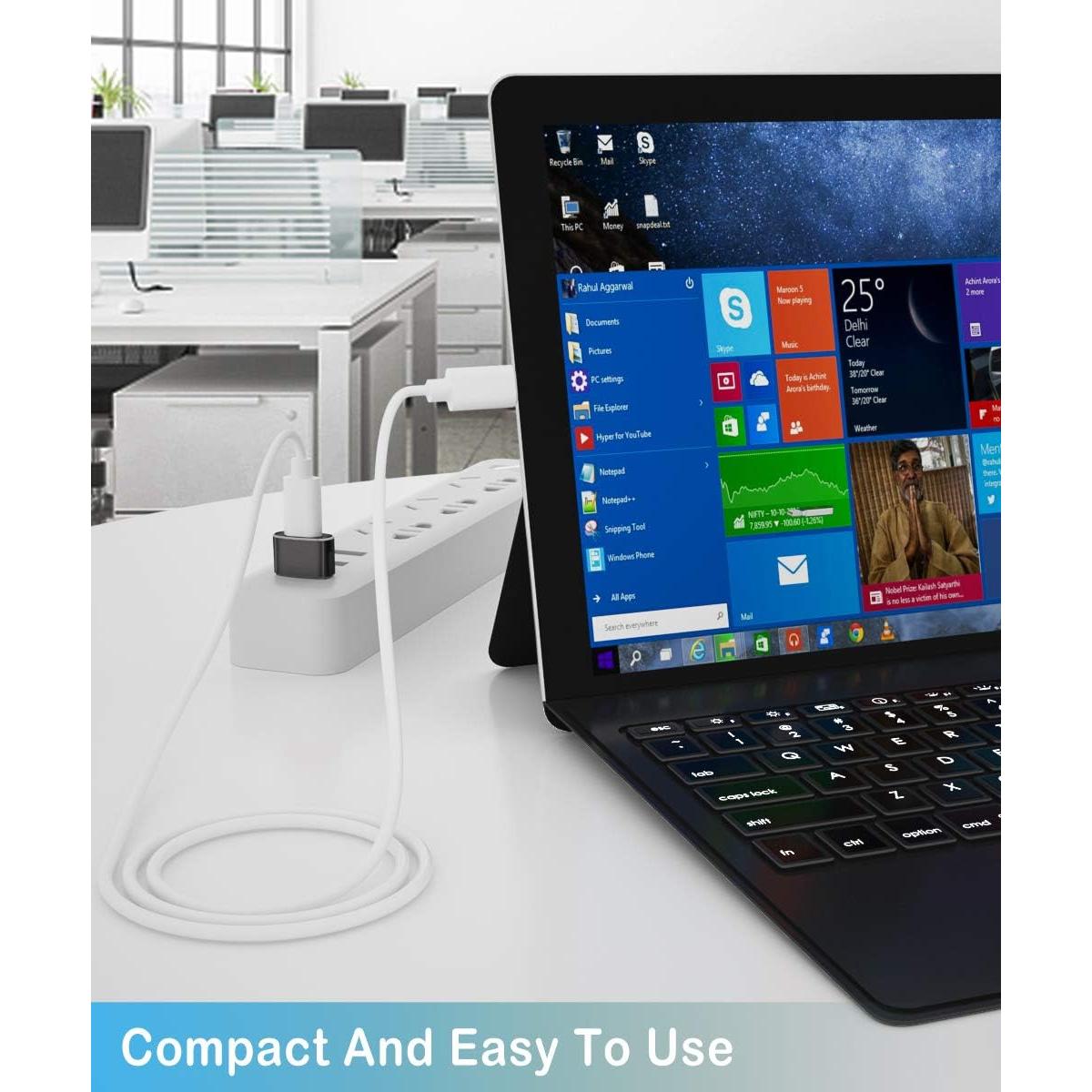 Adaptador USB C a USB A Elebase 4 Pack Negro - Cargador