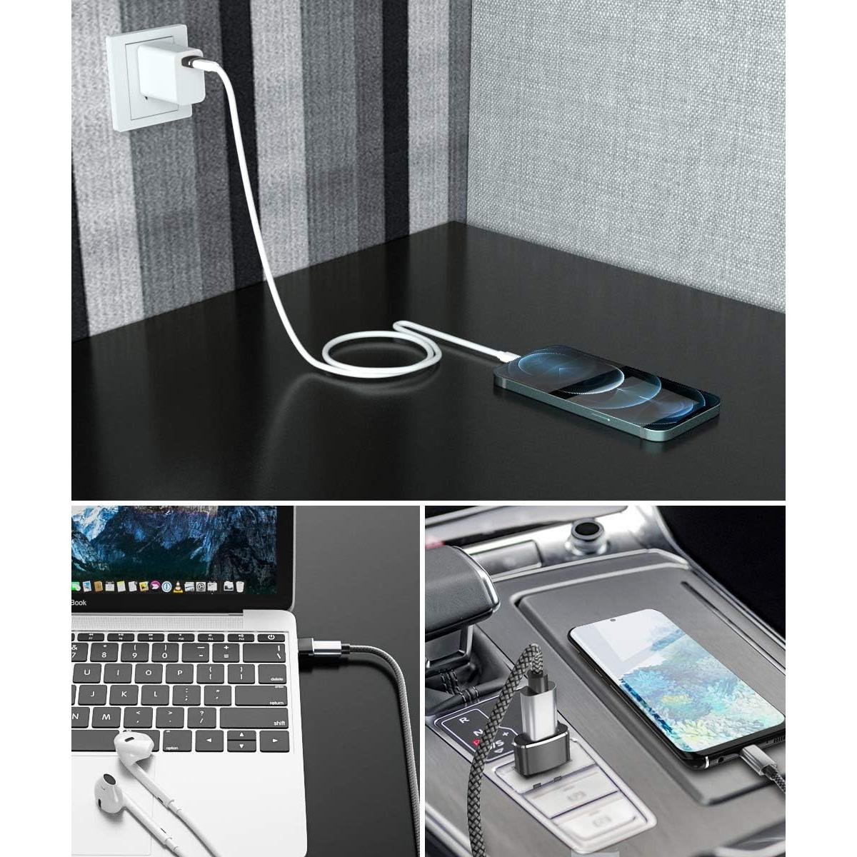 Adaptador USB C a USB A Elebase 4 Pack Negro - Cargador