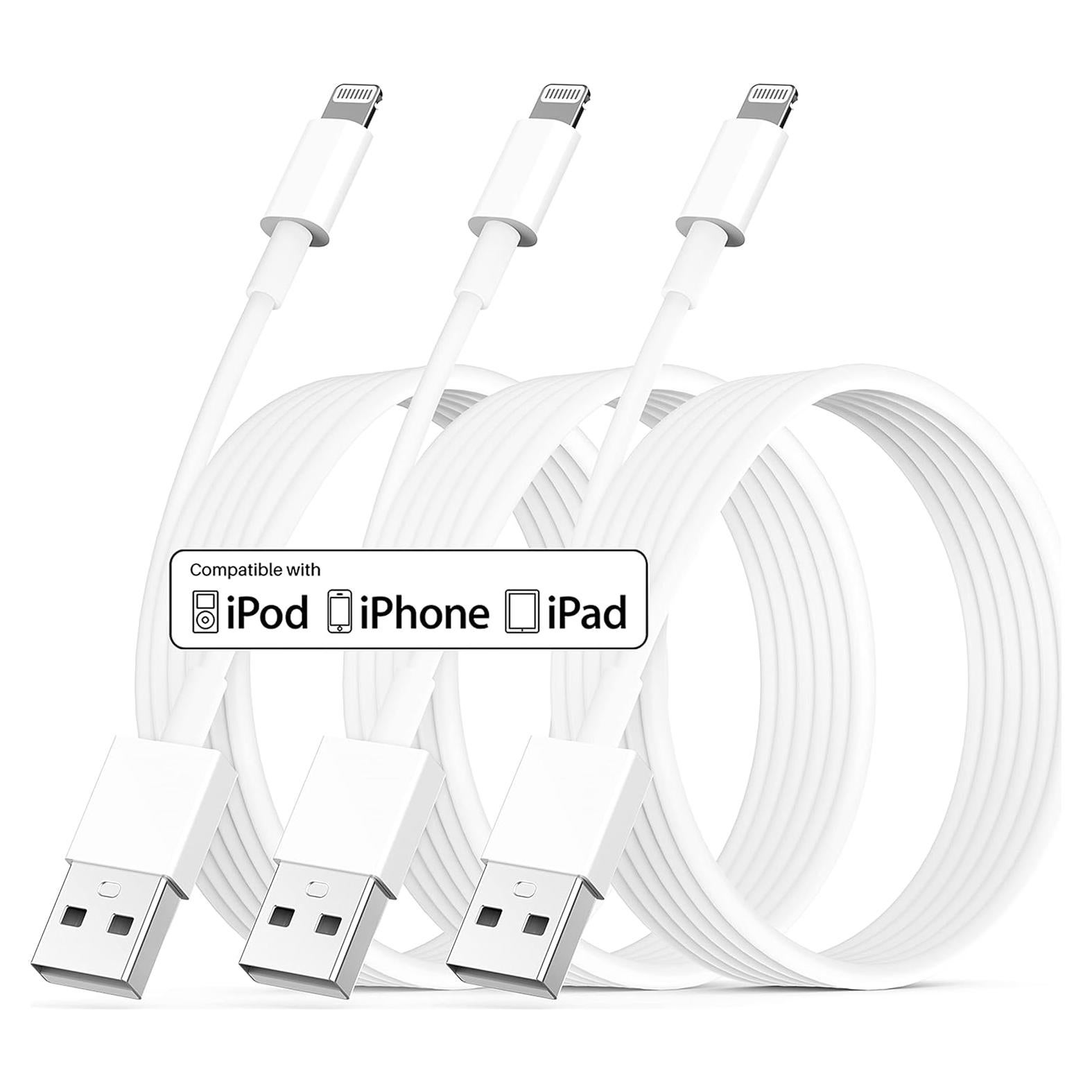 Cable de Cargador Lightning PGQBS 3Pack 9.14m Carga Rápida