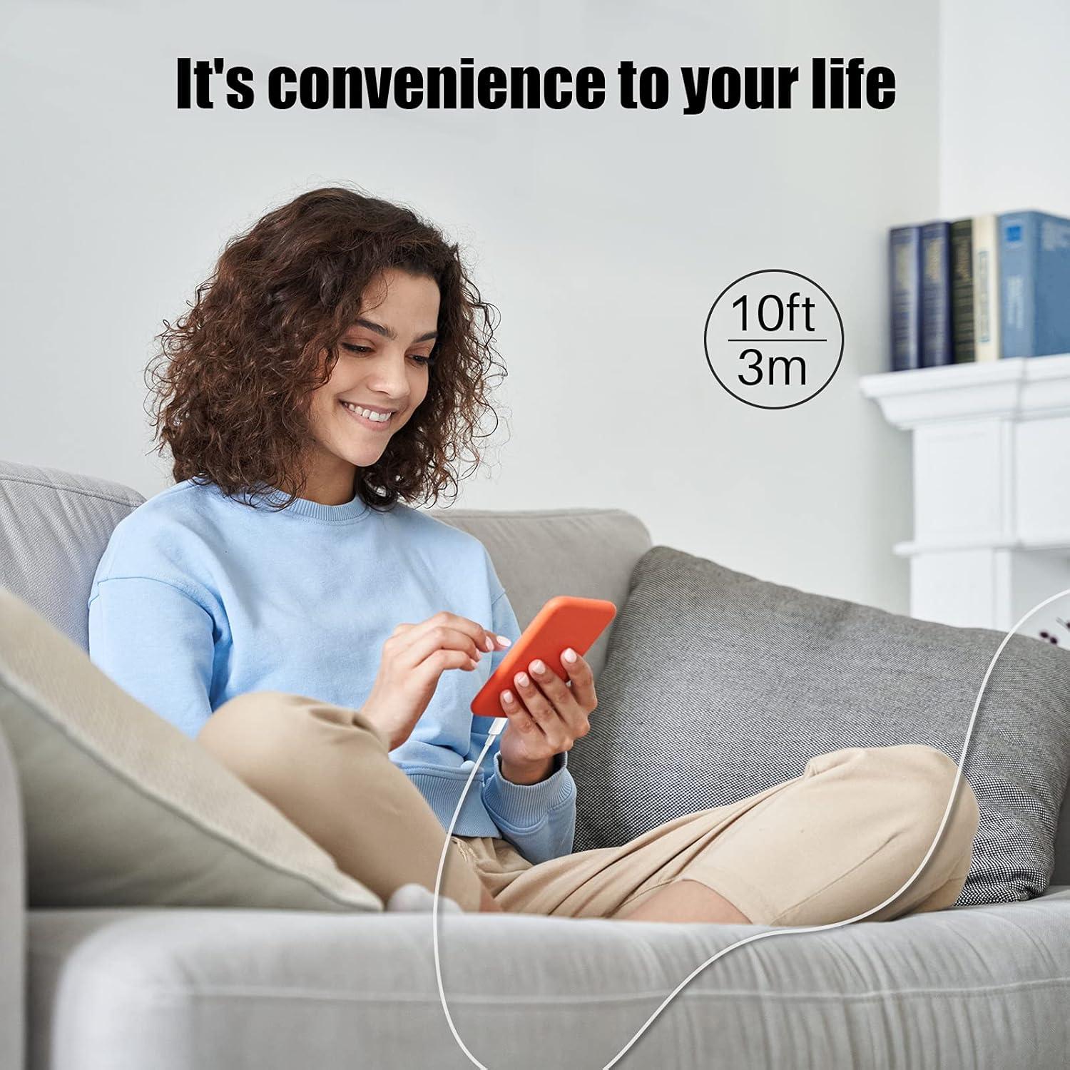 Cable de Cargador Lightning PGQBS 3Pack 9.14m Carga Rápida