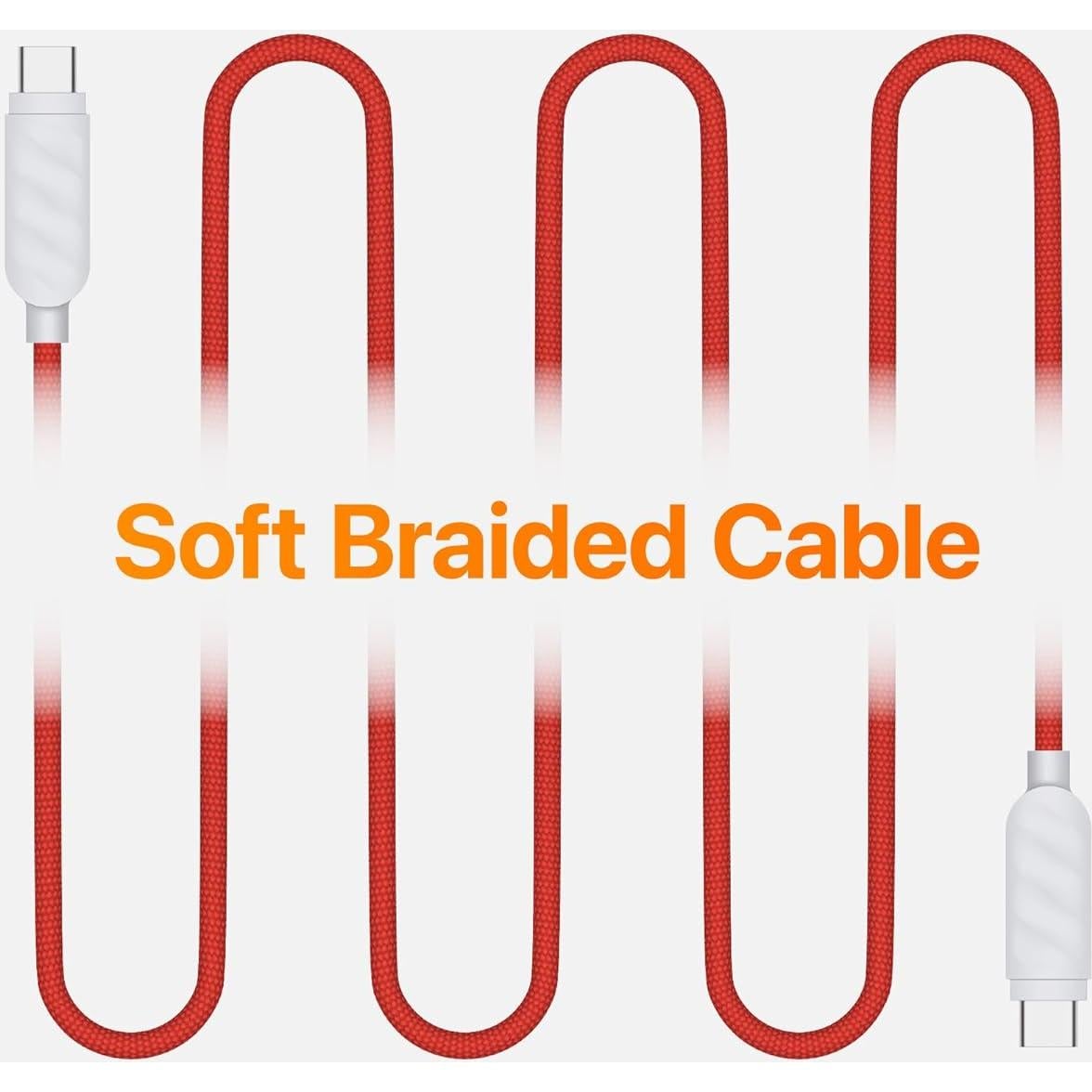 Cable USB-C trenzado UPPERCASE Designs 1m 60W rojo/blanco
