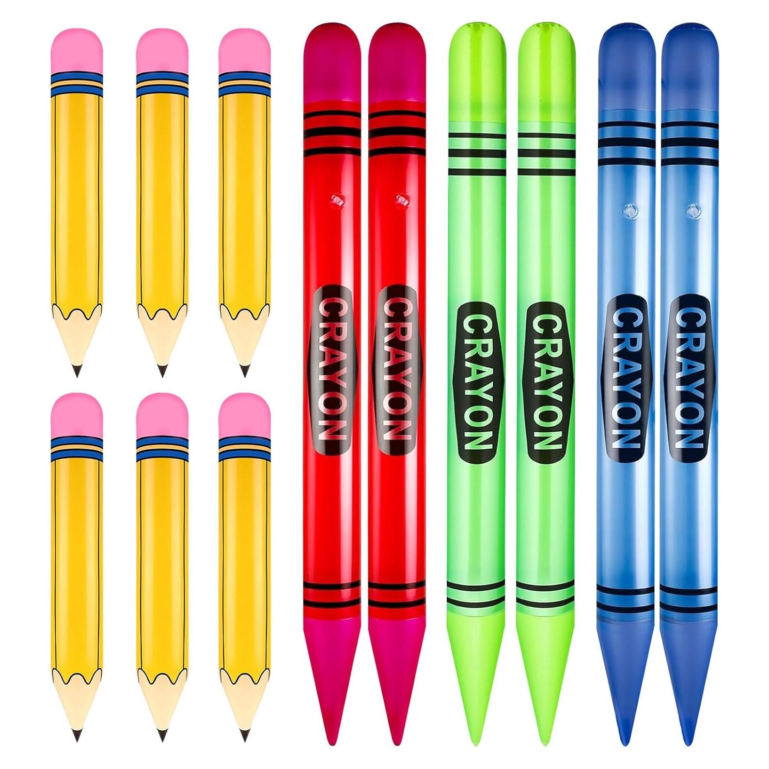 12 Pzs Crayones Inflables Gigantes Denylo Pro Decoración