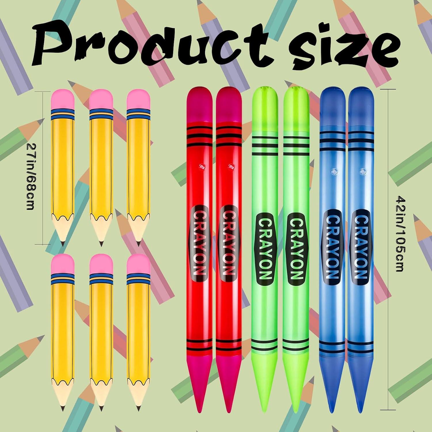 12 Pzs Crayones Inflables Gigantes Denylo Pro Decoración