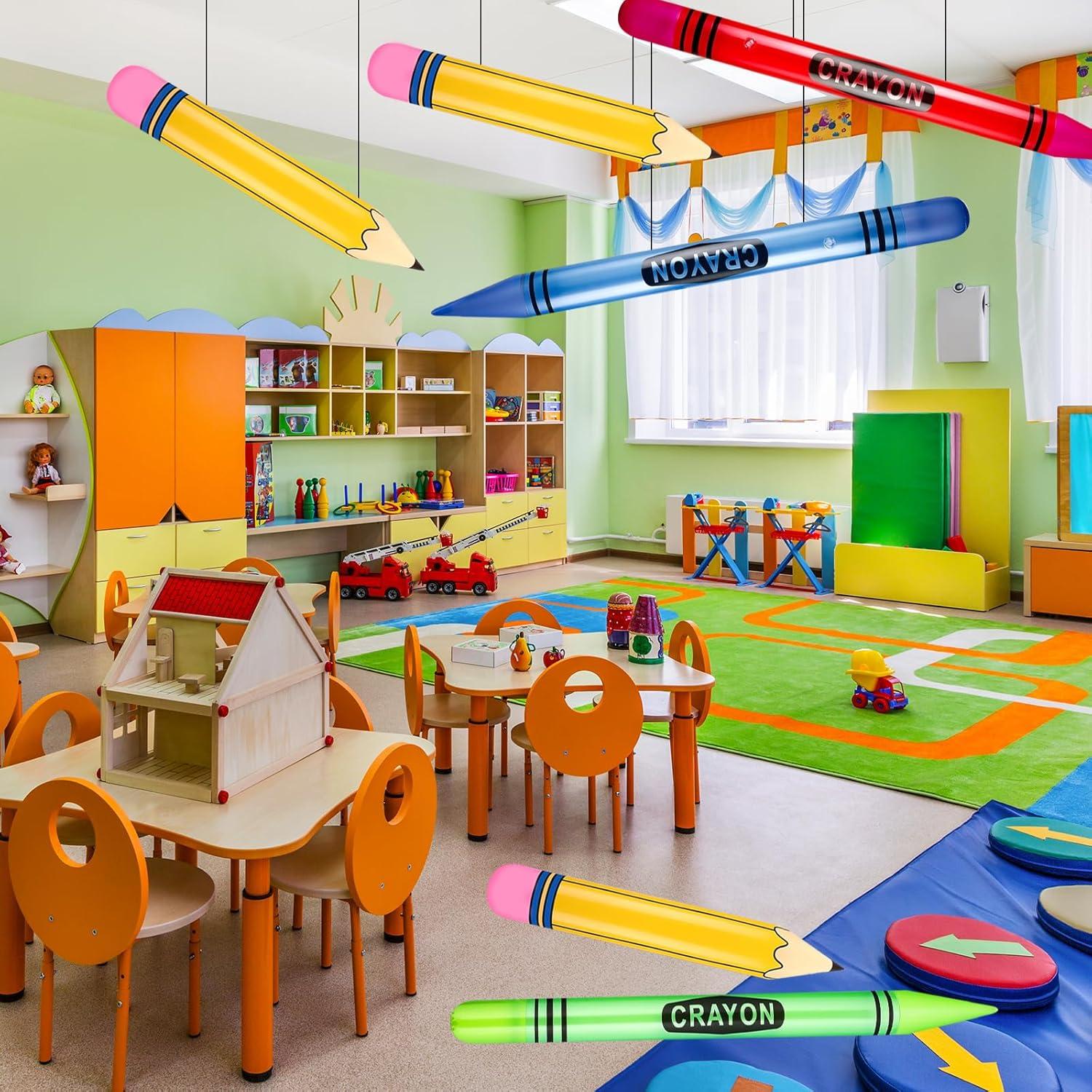 12 Pzs Crayones Inflables Gigantes Denylo Pro Decoración