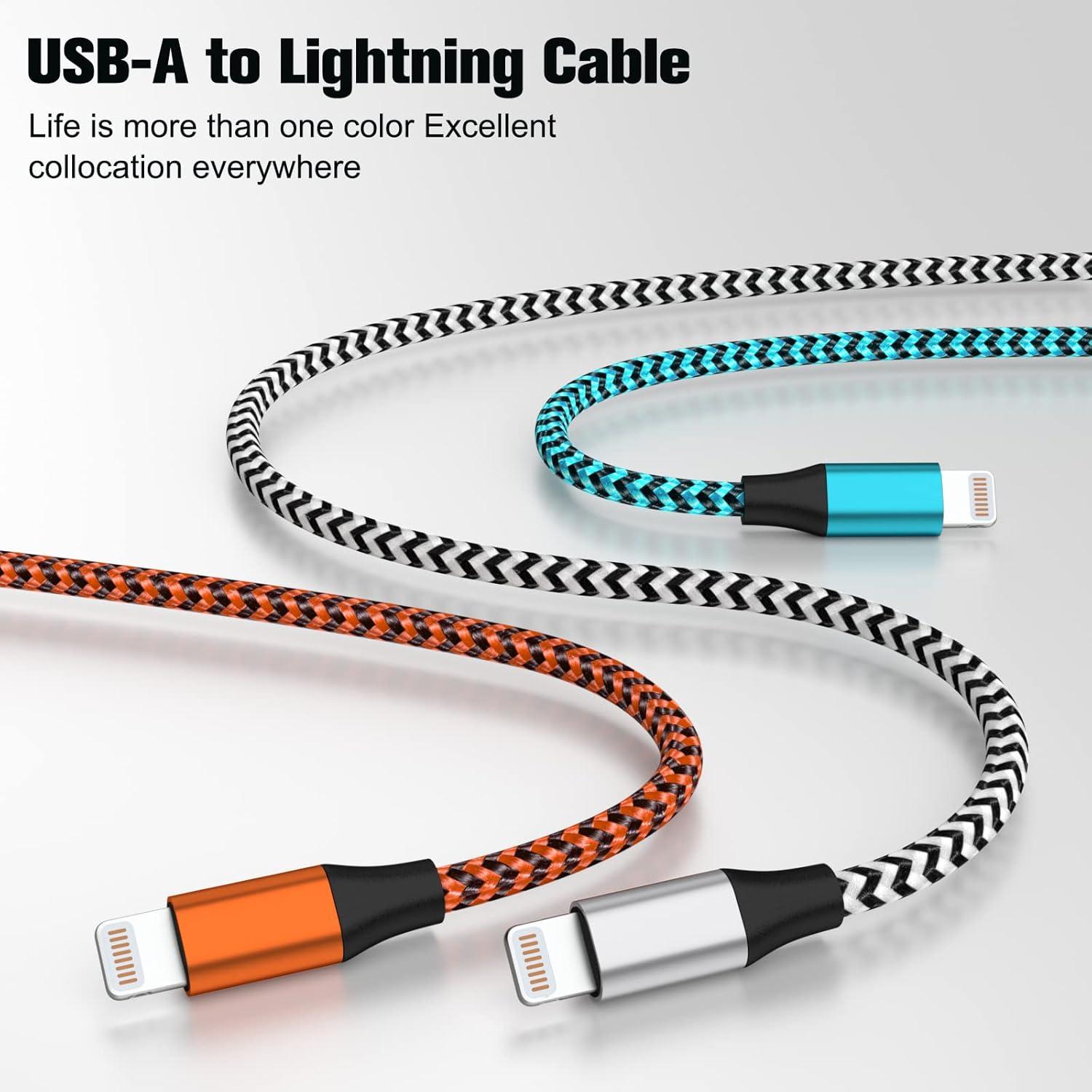 Cargador Lightning KMOMO 3 Unidades 0.91m para iPhone 14/13/12/11