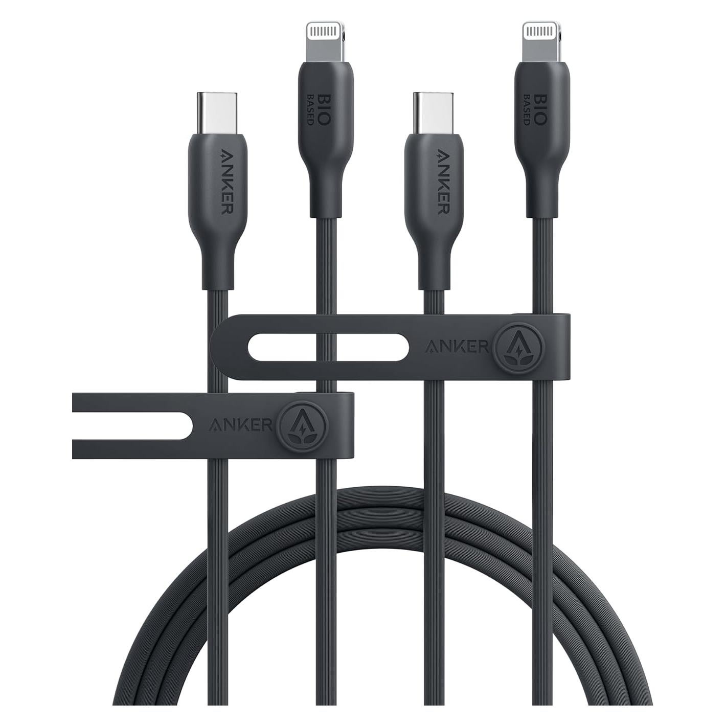 Cable USB C a Lightning Anker 1.83m MFi Biológico 2 Piezas