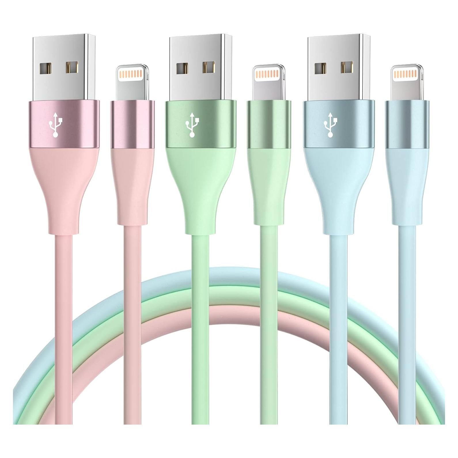 Cargador Rápido MenoSupp para iPhone - 3 Cables Lightning 3m