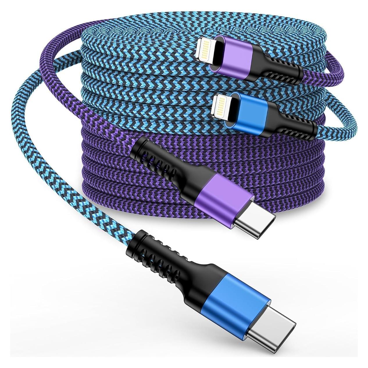 Cable de carga rápida 3m USB-C a Lightning Ocbuo - 2Pack